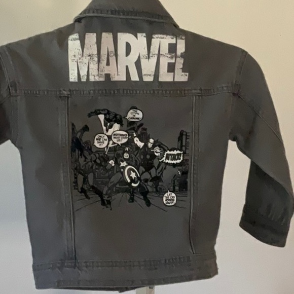 Marvel Kids Gray Jean Jacket with Red Logo - Picture 4 of 5